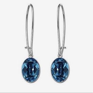 NIB Swarovski Puzzle Earrings- Montana Blue